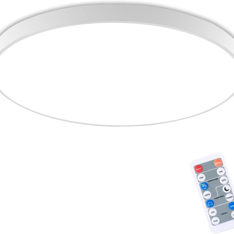 LOVHAUS Lampa sufitowa LED 18W z czujnikiem ruchu radarowego 1800LM, Lampa sufitowa LED z regulacją jasności i pilotem, IP54, 4000K