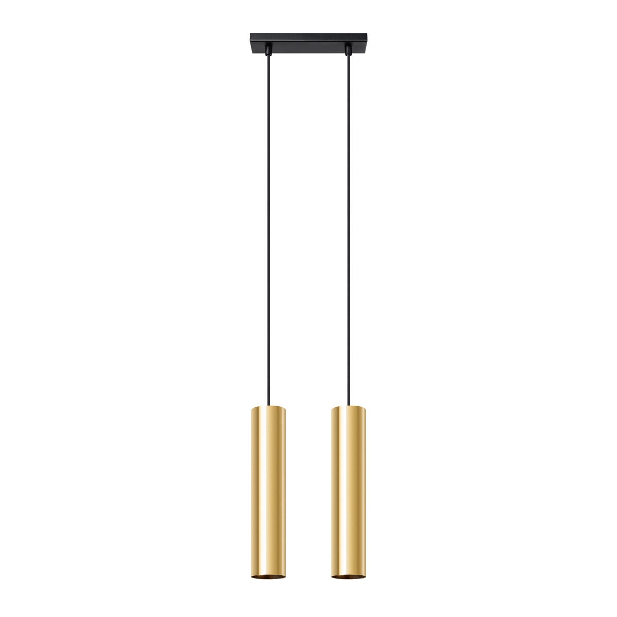 Lampa wisząca złota tuba podwójna LAGOS 2xGU10 10W SL.1241 Sollux Lighting