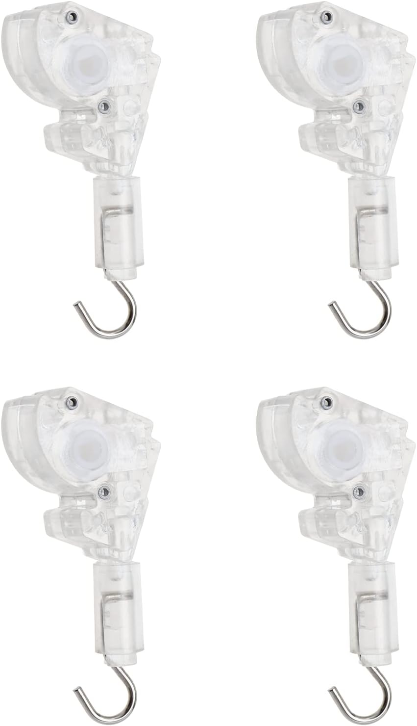 Zestaw 4 mechanizmów uchylnych do żaluzji weneckich 2,5 cm z przekładnią w kształcie litery D 1,6 cm - Metalowy hak łączący do mini żaluzji weneckich
