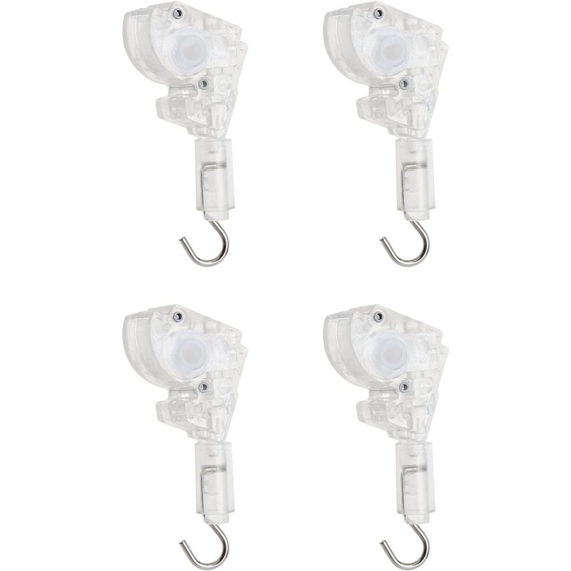 Zestaw 4 mechanizmów uchylnych do żaluzji weneckich 2,5 cm z przekładnią w kształcie litery D 1,6 cm - Metalowy hak łączący do mini żaluzji weneckich