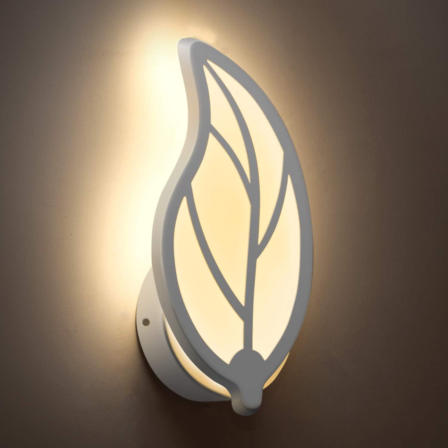 Kinkiet LED w kształcie liścia - Nowoczesny design z metalu i akrylu - Sypialnia, korytarz, salon - 7W