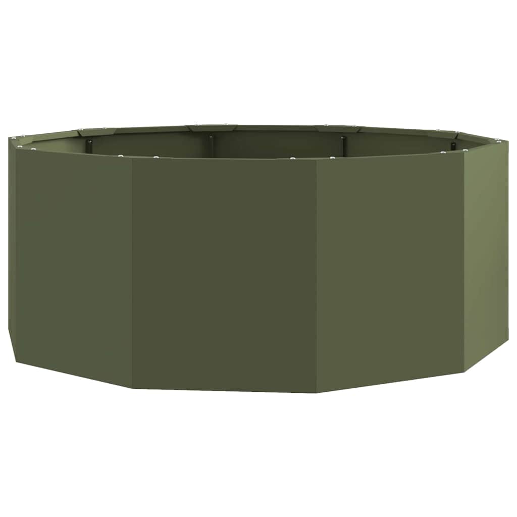 Donica Zielony oliwkowy 90 x 90 x 35 cm Stal