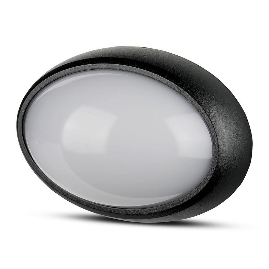 Lampa sufitowa LED owalna 8W, czarna, 3000K, IP54
