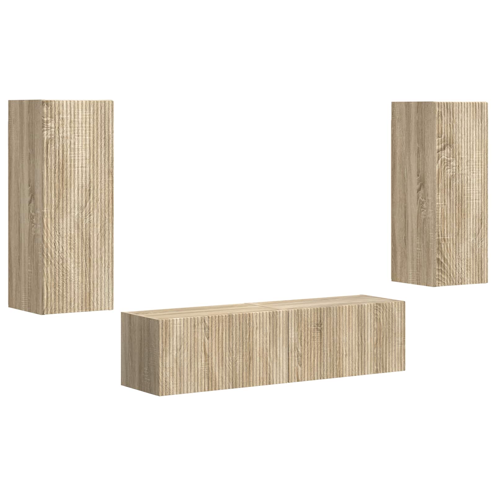 Zestaw szafek RTV 2 pcs Dąb Sonoma Drewno inżynieryjne