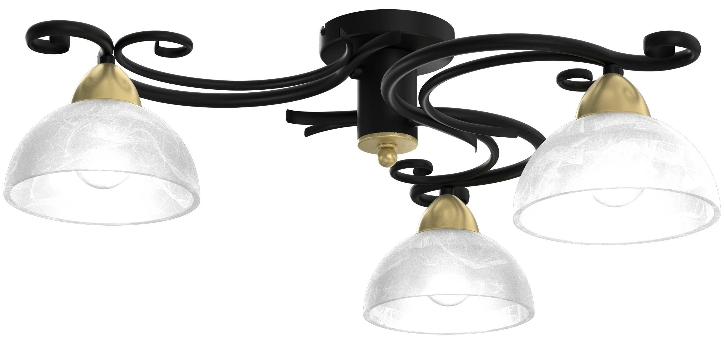 Lampa wisząca Aurora czarna i mosiądz 3xE27x15W metal wym:26x78x78cm IP20 Luminex