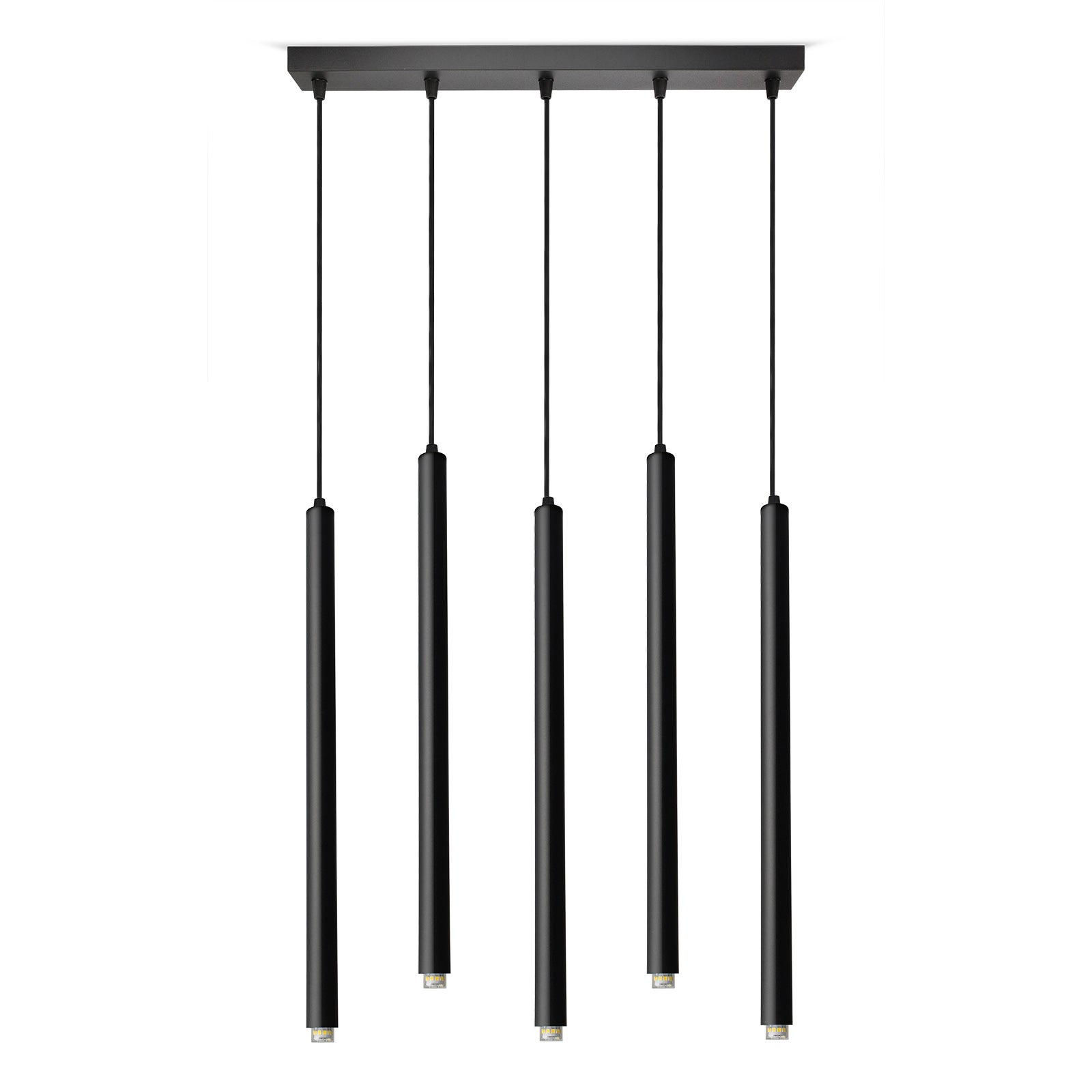 Lampa wisząca sufitowa laser sopel tuba 853-bz5 czarna g9 5-punktowa led