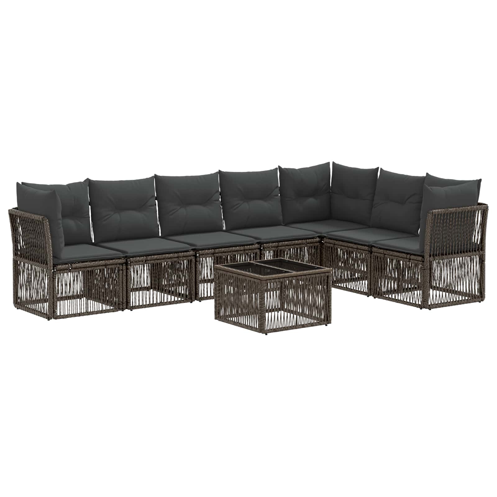 Zestaw Sof na Ogród 8 pcs Szary polirattan vidaXL