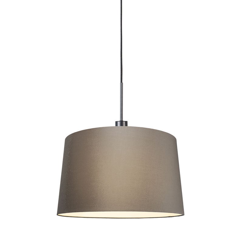 Qazqa nowoczesny lampa wisząca z kloszem (1 punkt) - Combi - taupe, okrągły, max. 60w, kompatybilny z żarówką LED, e27, 45cm