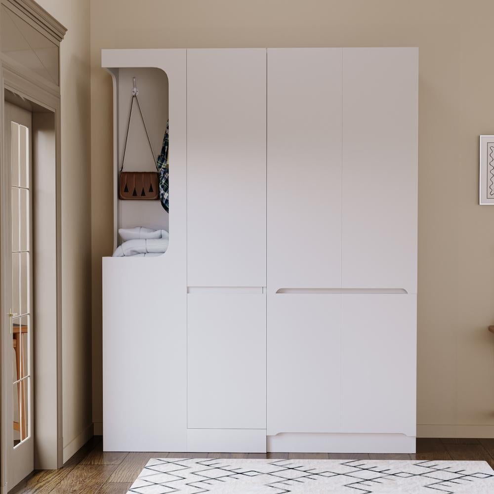 Duża szafa o wymiarach 140x40x170 cm z szufladami, półkami i dużą przestrzenią na ubrania i akcesoria