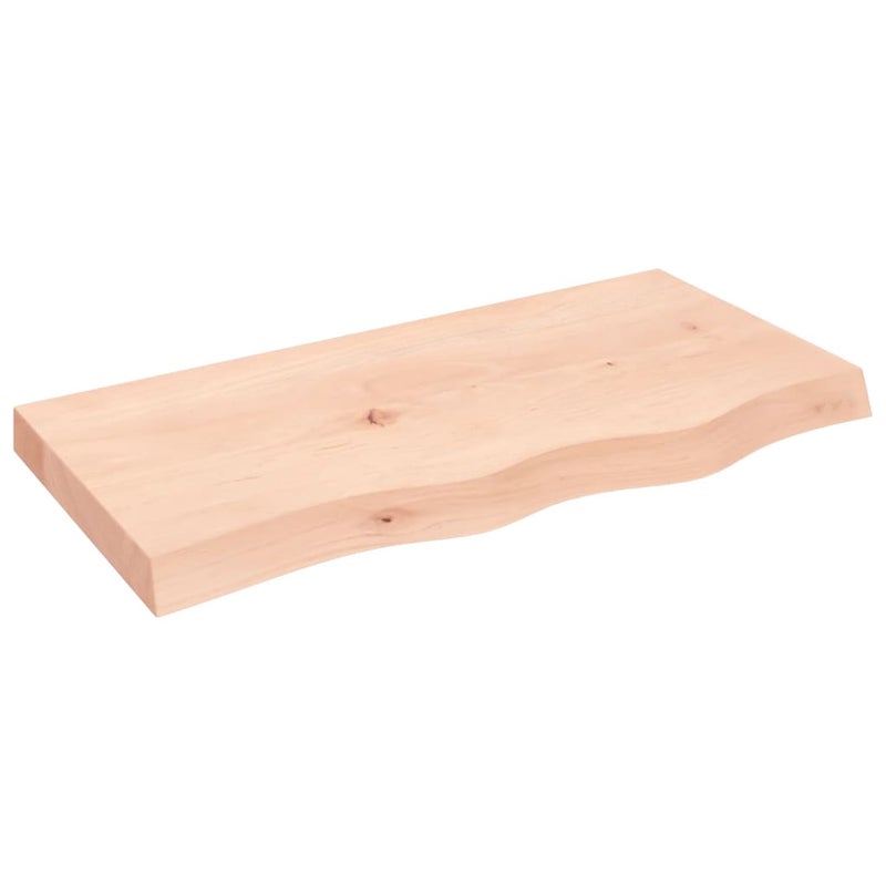 Blat Łazienkowy Surowy z Litego Drewna 80x40x(2-6) cm Brązowy