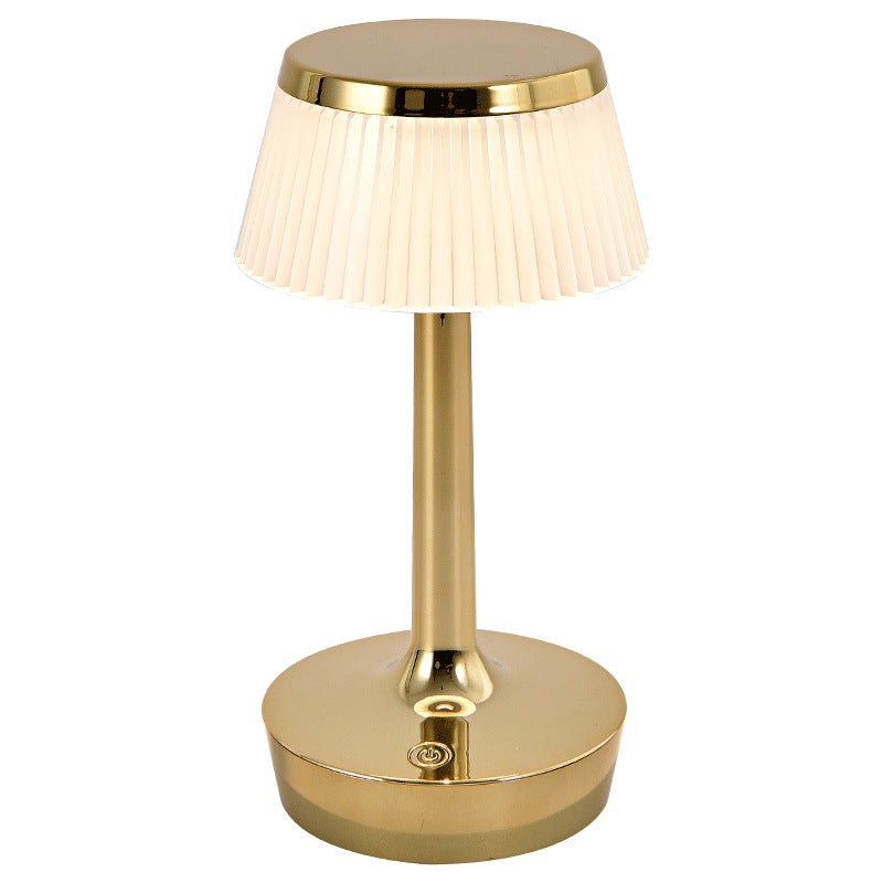 Dotykowa lampa stołowa w kształcie grzyba, trójkolorowa lampka nocna do sypialni, chroniąca oczy, złota, 12*23 cm
