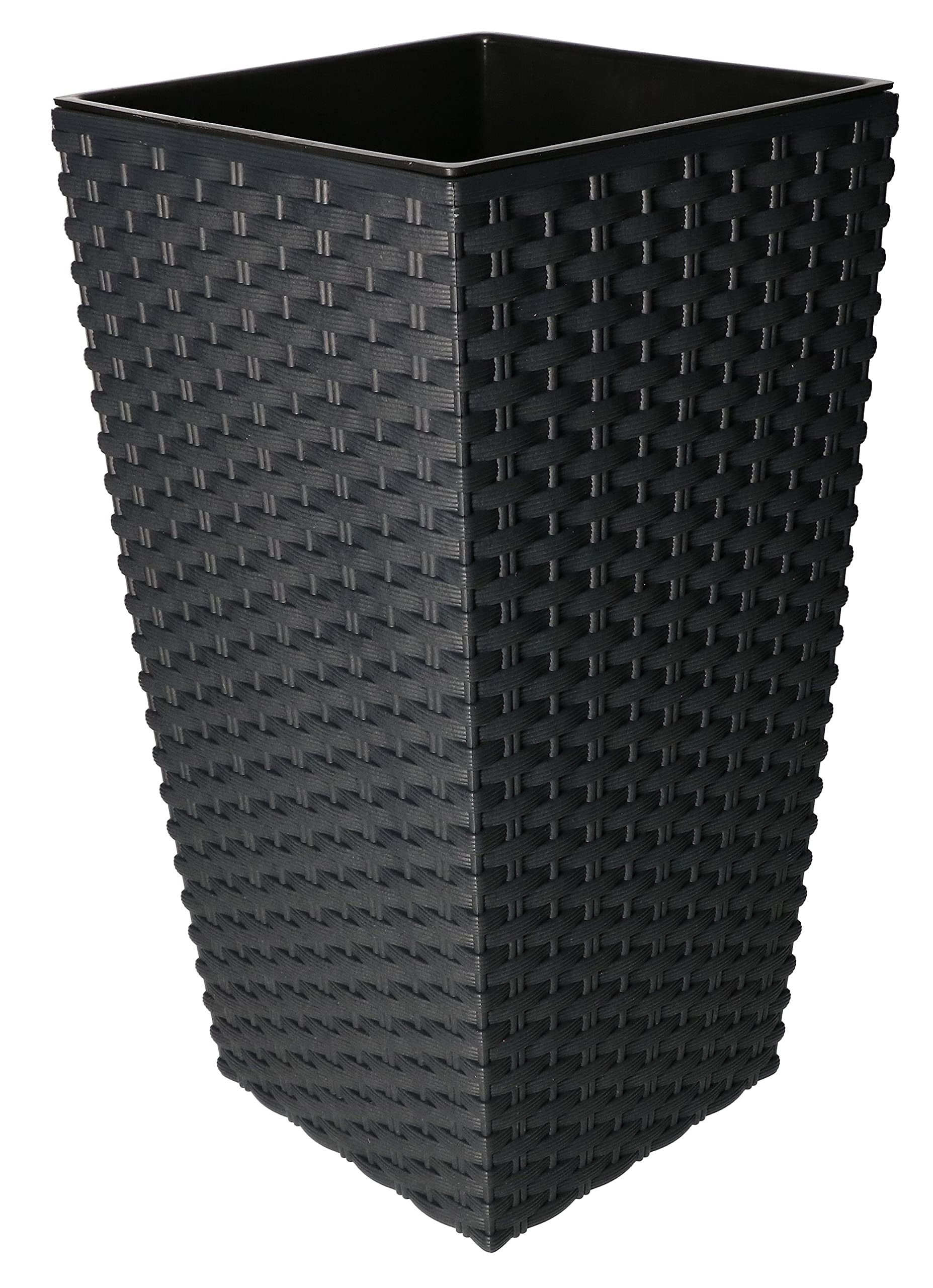 Doniczka rattan osłona donica antracyt 375 + wkład - KOTARBAU
