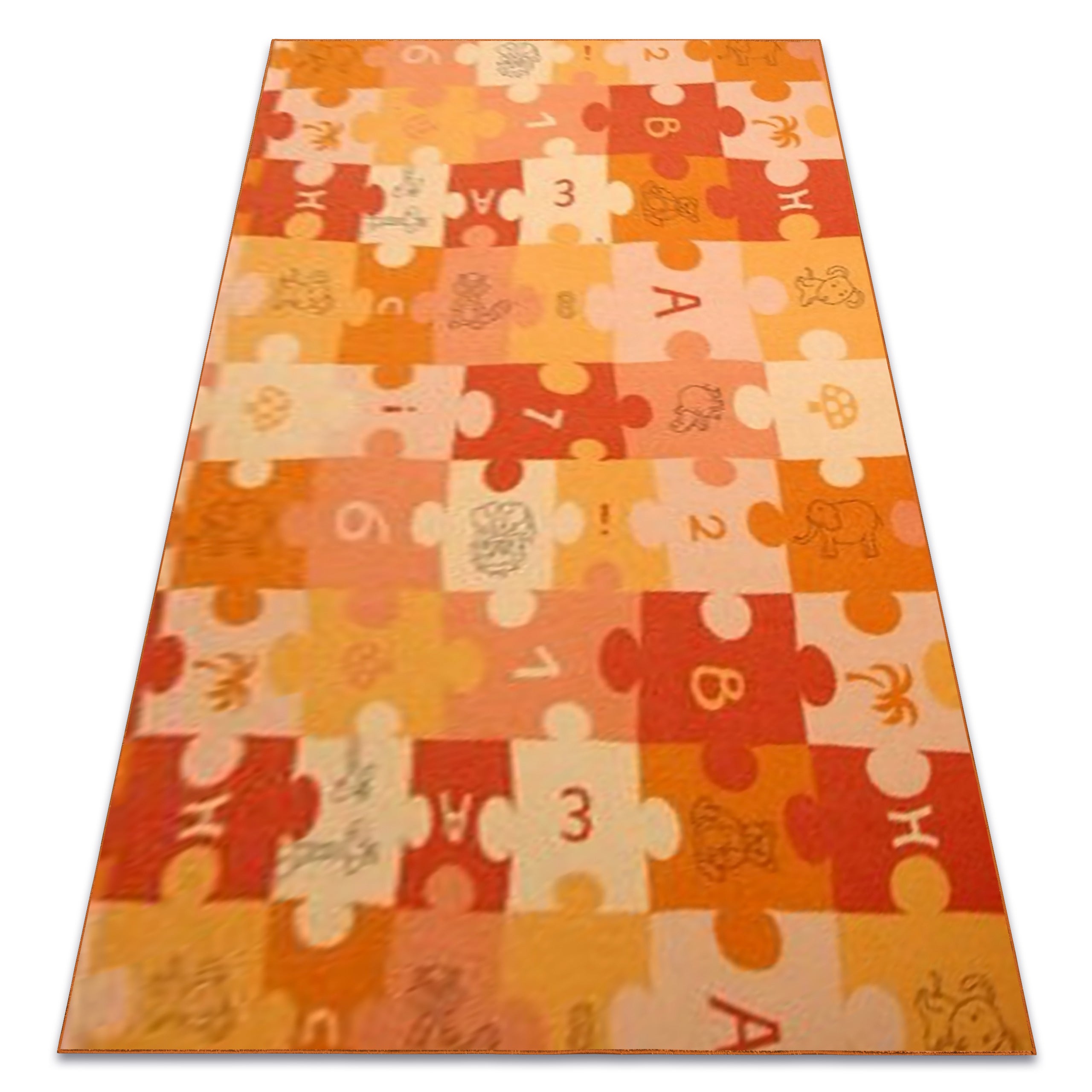 Dywan dziecięcy PUZZLE oranż 100x150 cm