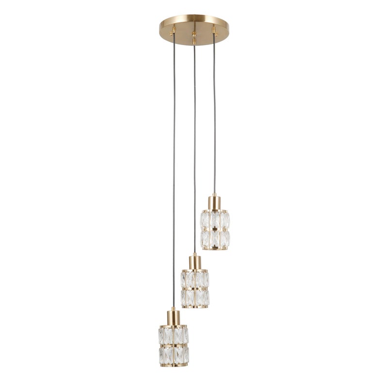Lampa wisząca Alma złoto-przezroczysty 3xE27x40W kryształowa wym: 120 x 26 x 26 cm metal Italux
