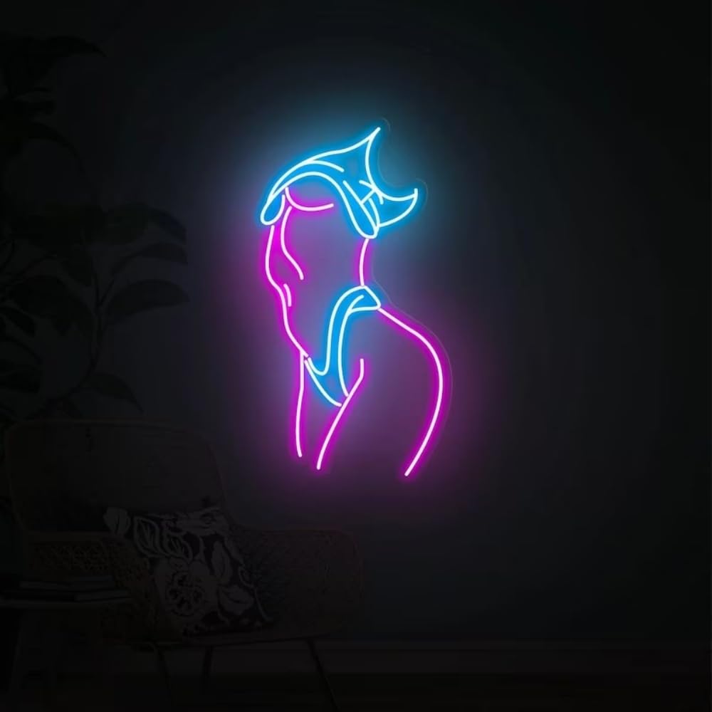 Women’s Back Silhouette LED Neon dekoracyjny Light, kolorowy