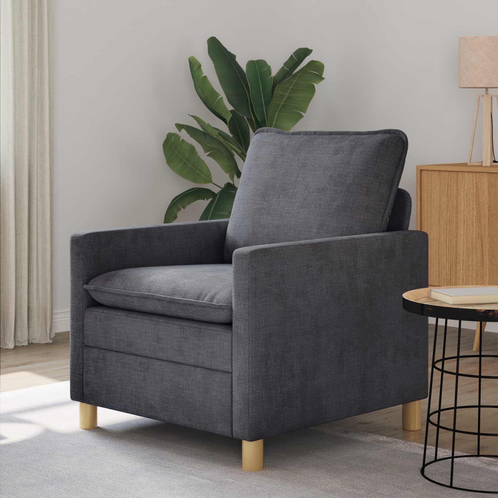 Sofa ciemnoszary 76 x 81 x 87,5 cm Poliester vidaXL