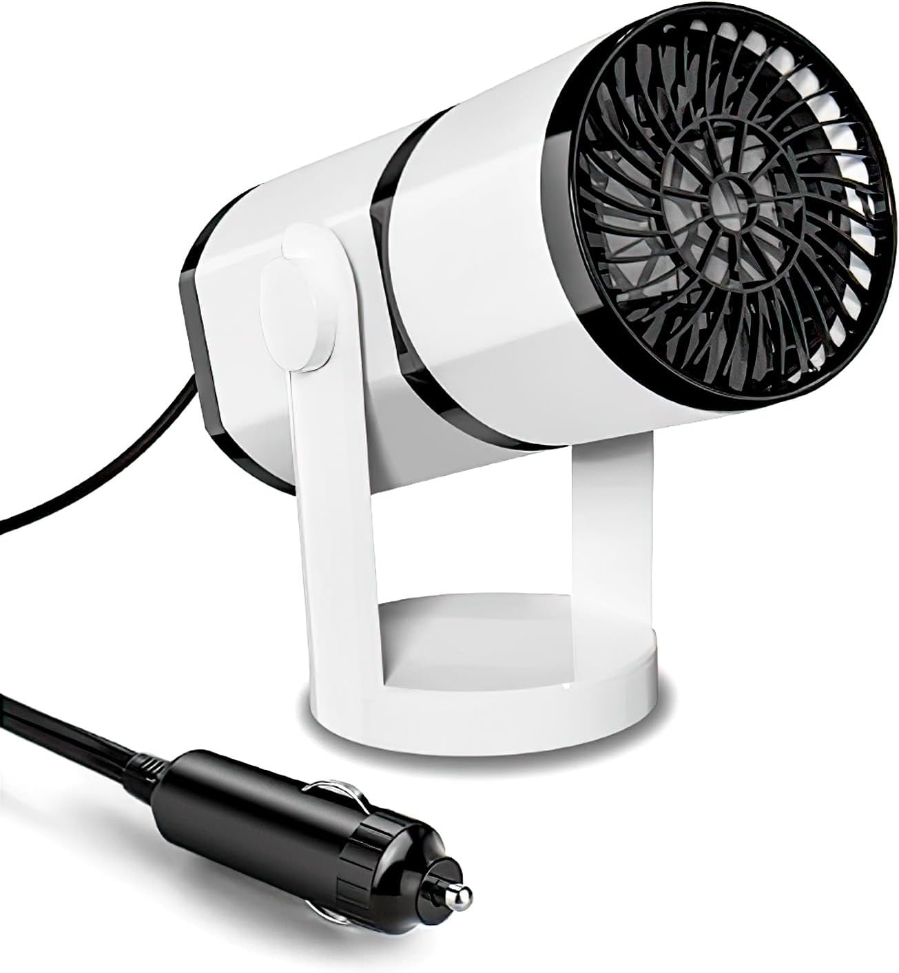 Biały, 12 V, elektryczny podgrzewacz samochodowy, 150 W, przenośny, z obrotem o 360°, oczyszczacz powietrza, tryb podwójny (zimny i gorący), elektrycz