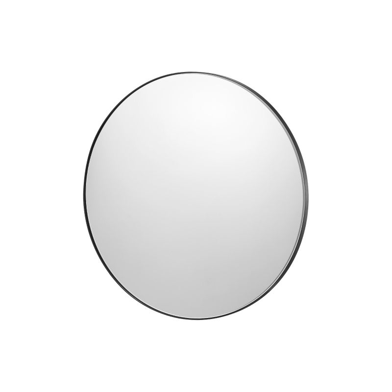 Okrągłe Lustro Ścienne 76 cm z Aluminiową Ramą