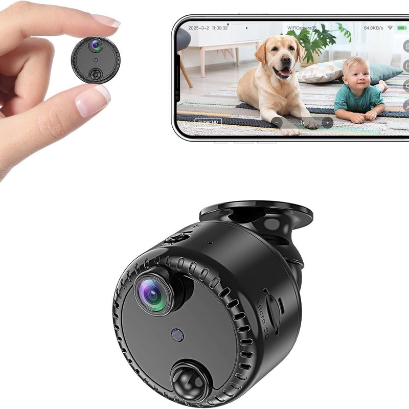 Miniaturowa ukryta kamera szpiegowska 4K, bezprzewodowe Wi-Fi, mała, przenośna kamera do użytku wewnątrz pomieszczeń z czasem czuwania do 100 dni