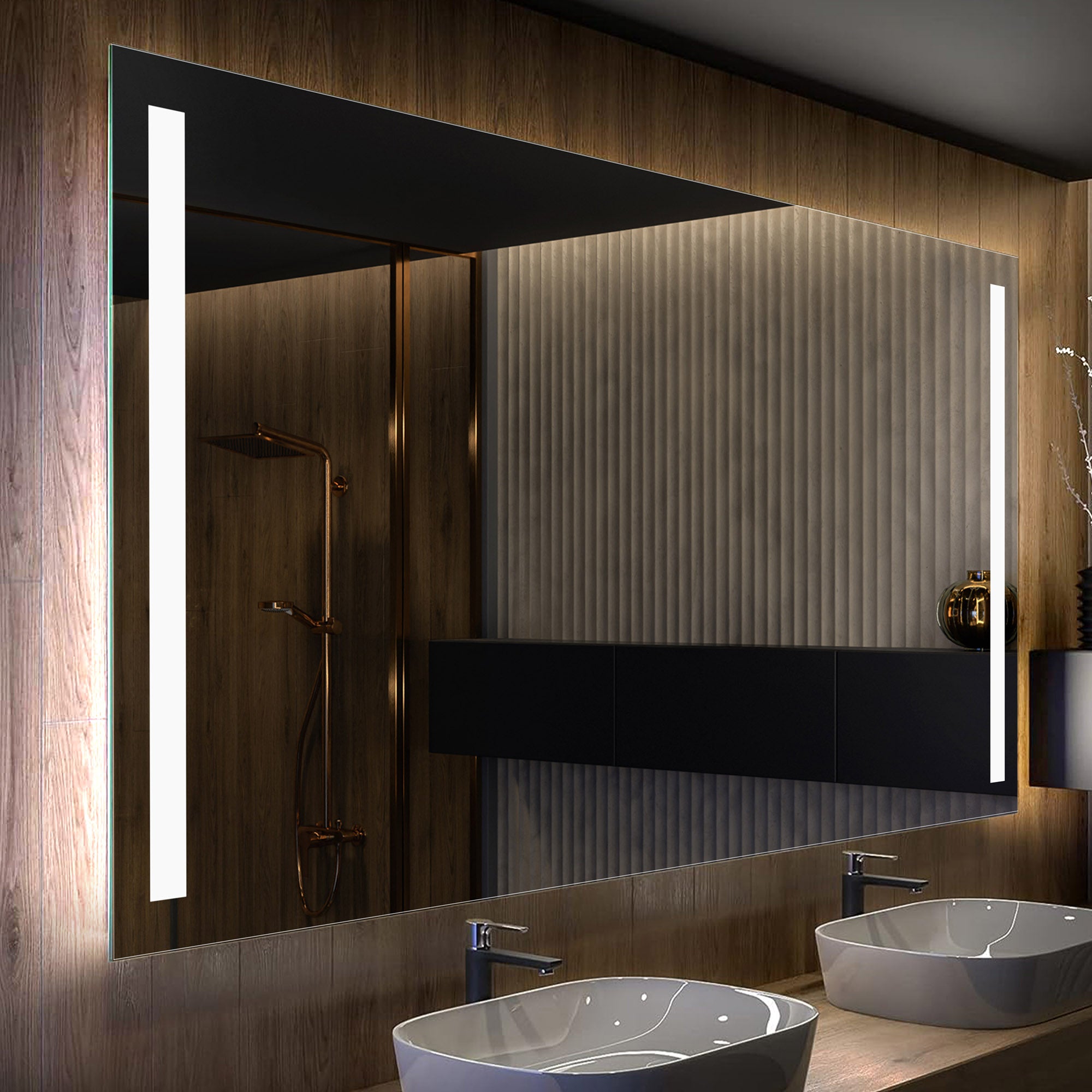 Lustro z podświetleniem LED do łazienki (200x80 cm) Podświetlane lustro LED z chłodnym białym oświetleniem