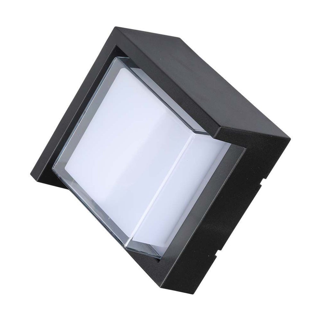 Kinkiet zewnętrzny VT-831 LED 7W Ciepła biel 670lm czarny wym:13,3x13,3x6,7cm IP65 V-TAC