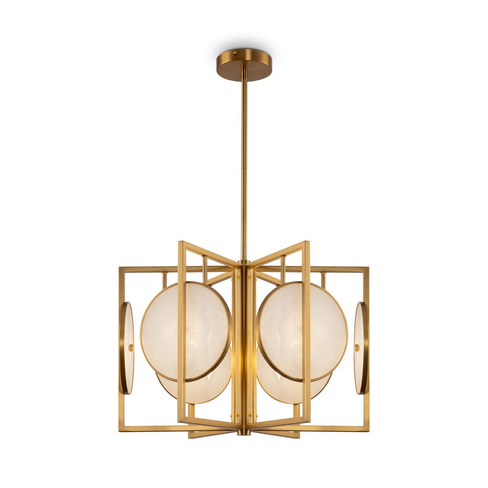 Lampa wisząca złota z marmurowymi płytkami Marmo Maytoni MOD099PL-06G