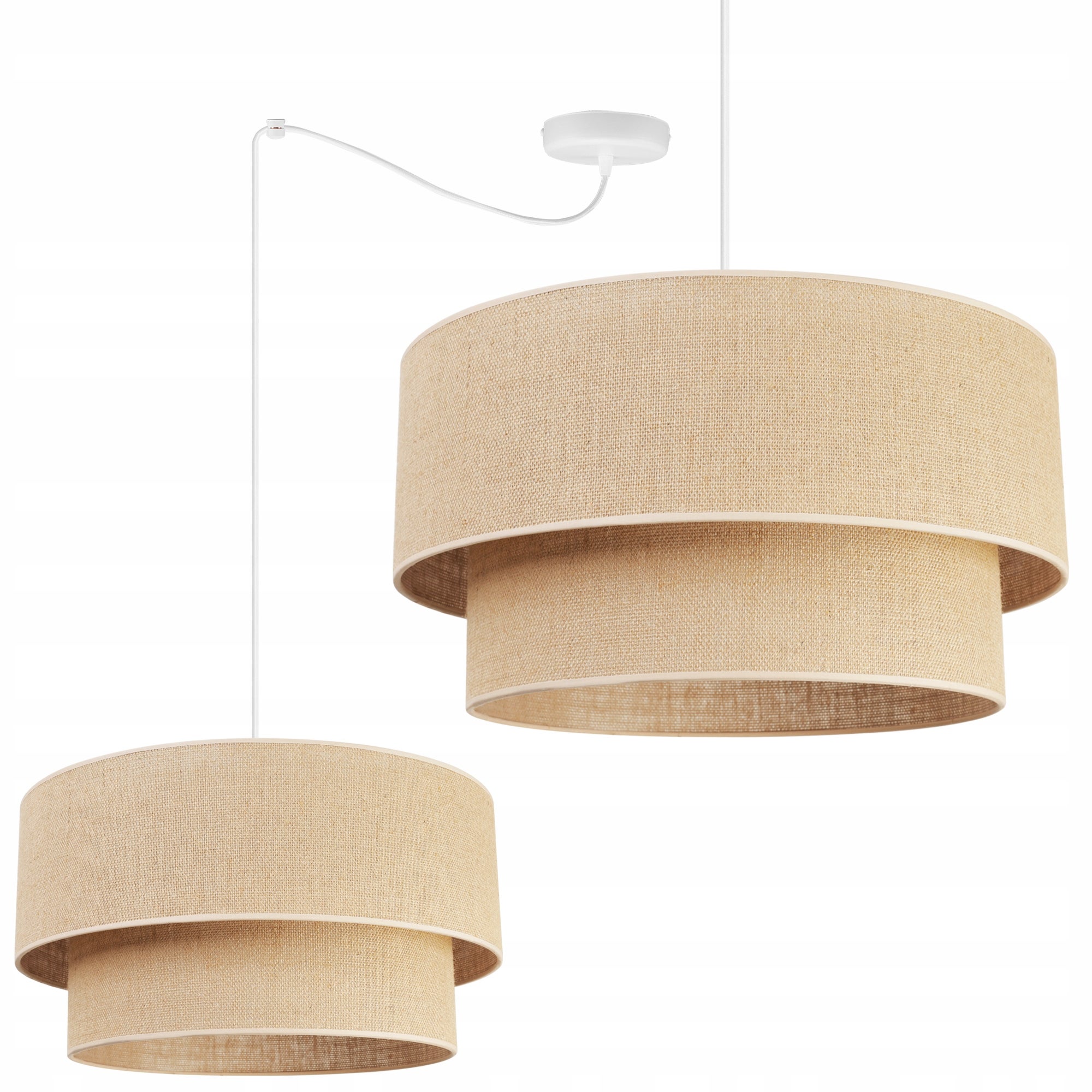 Lampa sufitowa wisząca Light Home LH Spider Juta 1x E27 abażur cylindryczny asymetryczny beżowy glamour