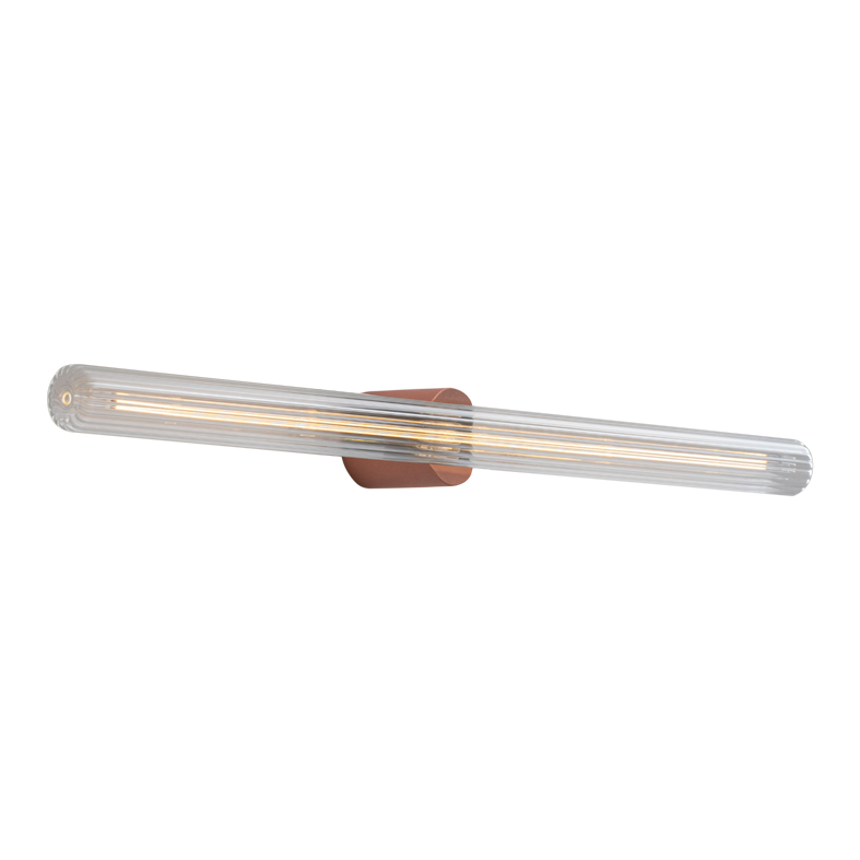 Kinkiet łazienkowy POTTER 7W LED Copper z żarówką S14d w kolorze miedzianym, 2700K, IP44 - Rossini Group | Oświetlenie łazienkowe i wnętrz