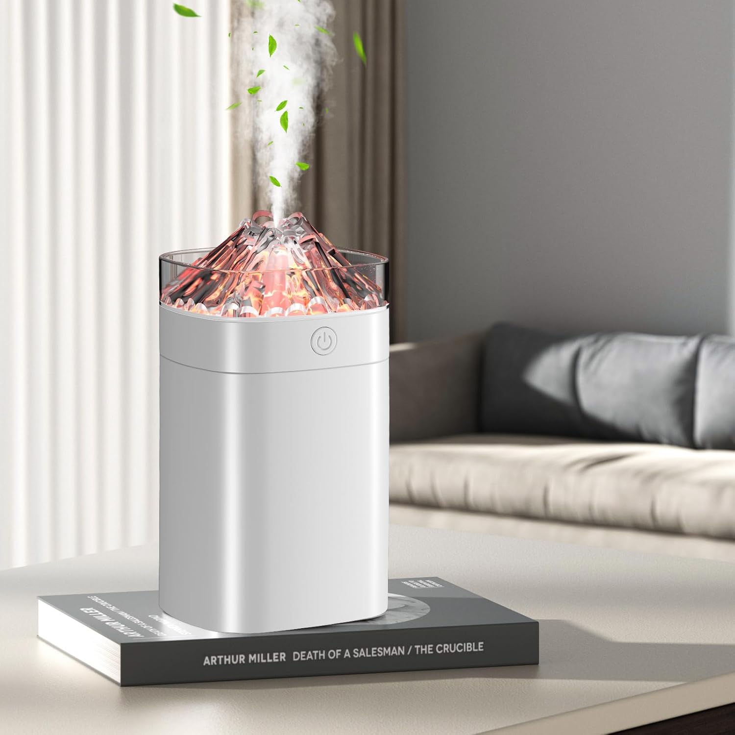 Miniaturowy, przenośny nawilżacz powietrza USB, 400 ml, odpowiedni do sypialni, samochodu i użytku wewnątrz pomieszczeń (1 sztuka, biały).