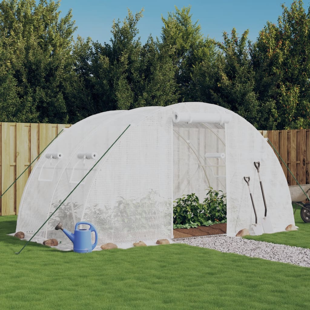 Szklarnia ze stalową ramą, biała, 8 m², 4x2x2 m vidaXL