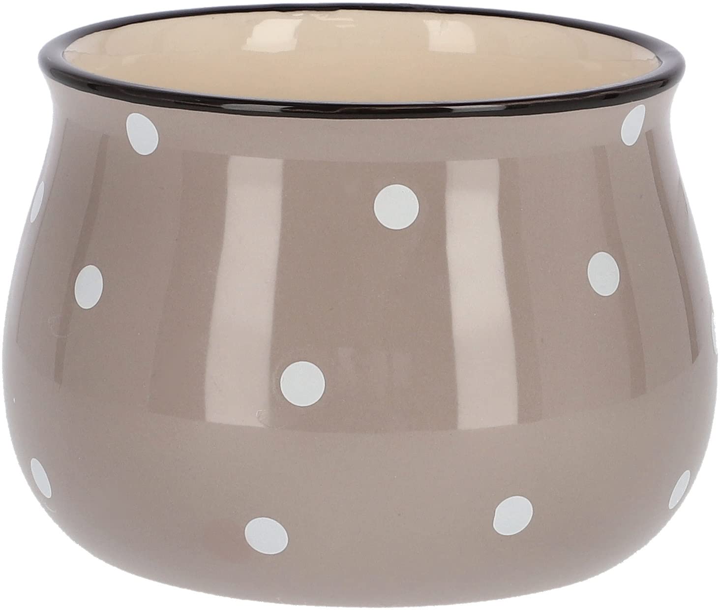Doniczka osłonka 110mm donica ceramiczna w grochy - KOTARBAU