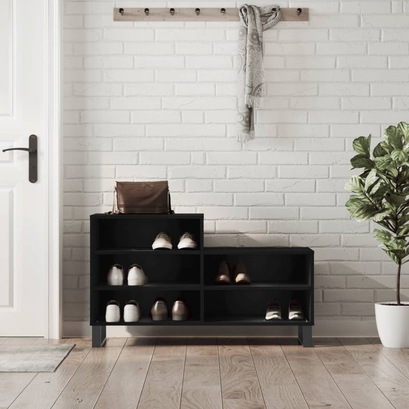 vidaXL Szafka na buty, czarna, 102x36x60 cm, materiał drewnopochodny