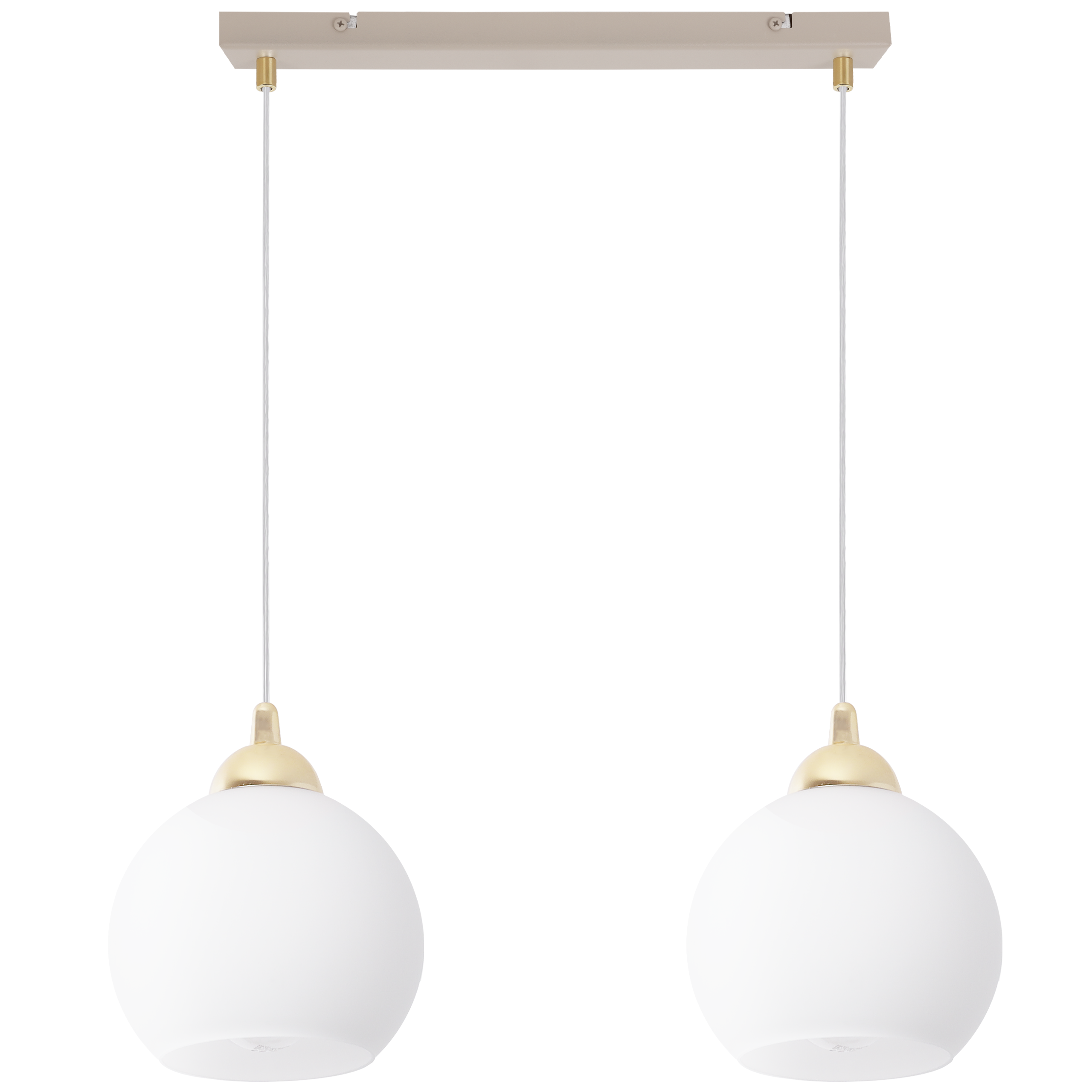 Lampa sufitowa wisząca Light Home LH Eliza White linka transparentna 2x E27 biały/złoty
