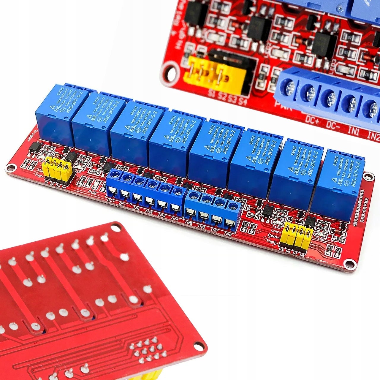 8-Kanałowy Moduł Przekaźnika 5V H/L 10A – Sterowanie Urządzeniami Wysokiego Napięcia | Zabezpieczenia Przepięciowe | Kompatybilny z Arduino