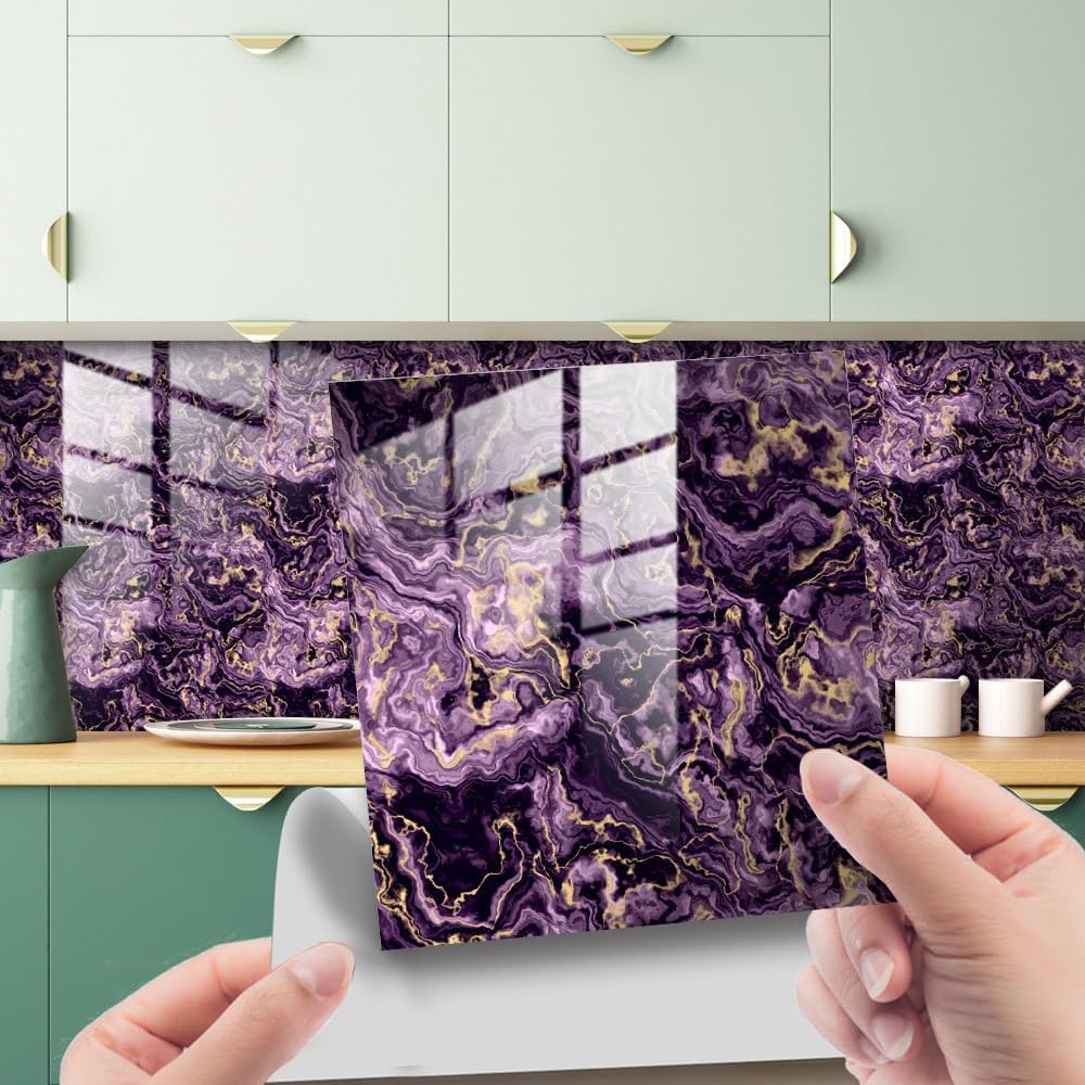 20 sztuk samoprzylepnych płytek ściennych do kuchni i łazienki, samoprzylepna osłona przeciwbryzgowa do kuchni, samoprzylepna płytka PCV Retro Marble