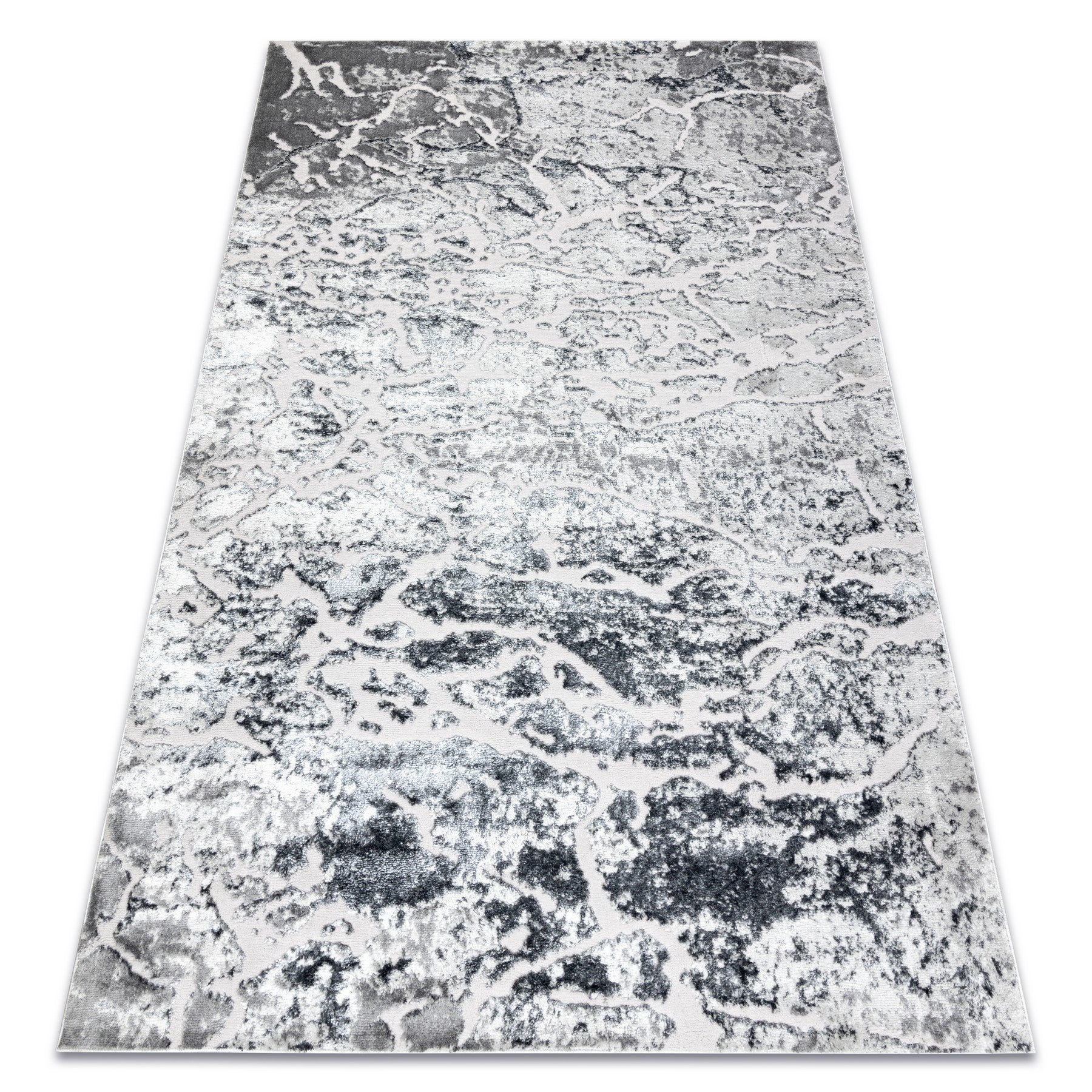 Dywan MEFE nowoczesny 6182 Beton - Strukturalny, dwa poziomy runa szary 280x370 cm