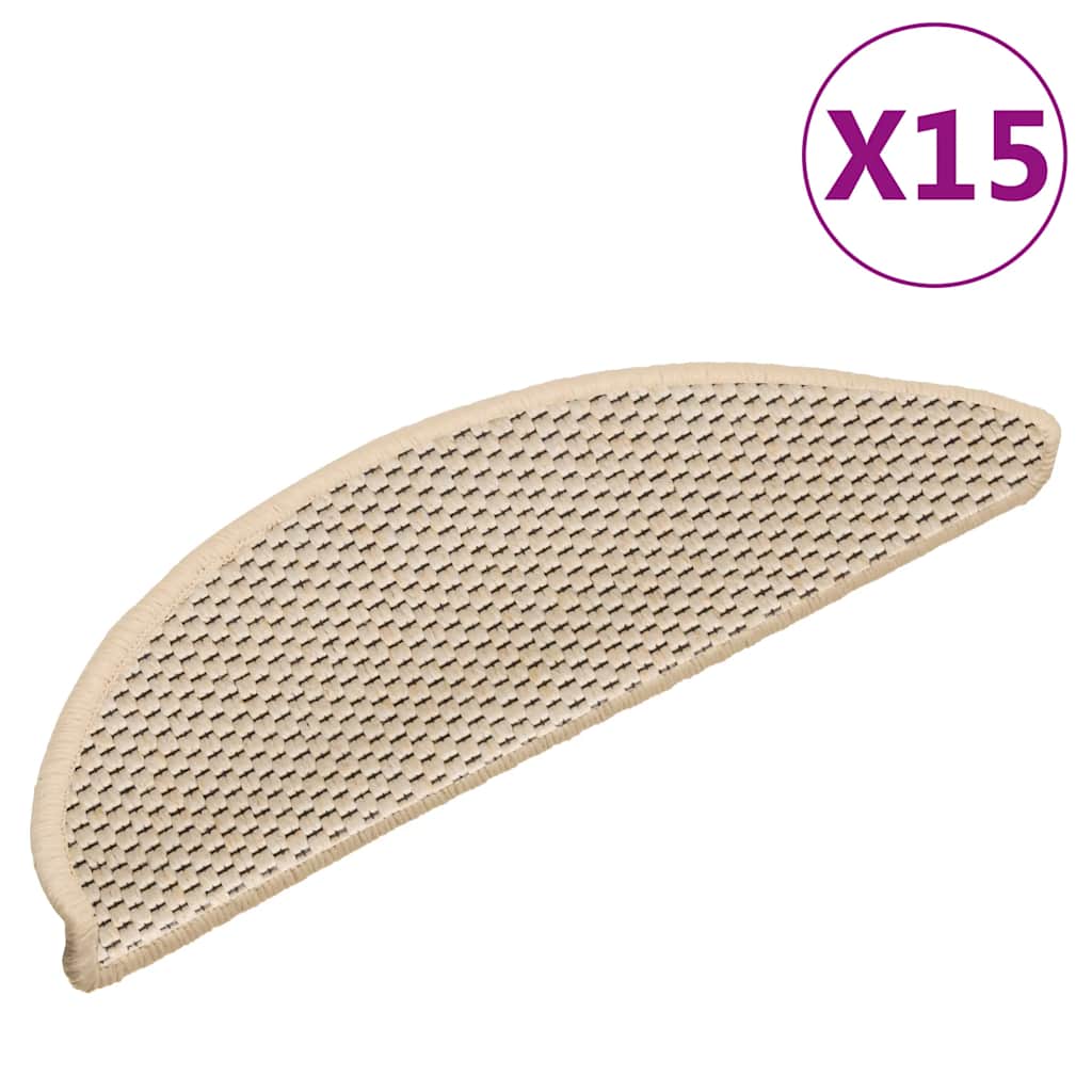 Samoprzylepne nakładki na schody, 15 szt., 56x17x3 cm, berber vidaXL