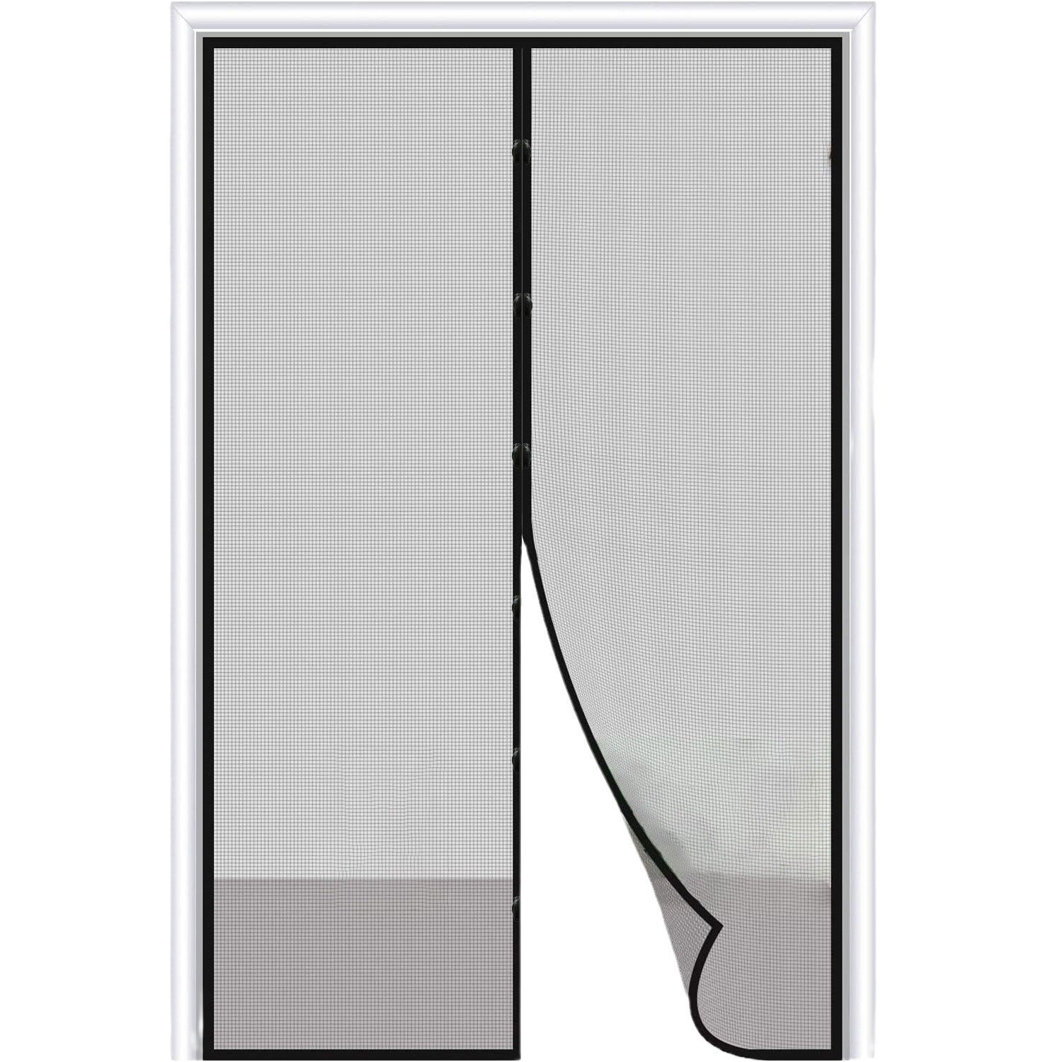Zasłona drzwiowa magnetyczna, moskitiera (90x210cm, czarna)