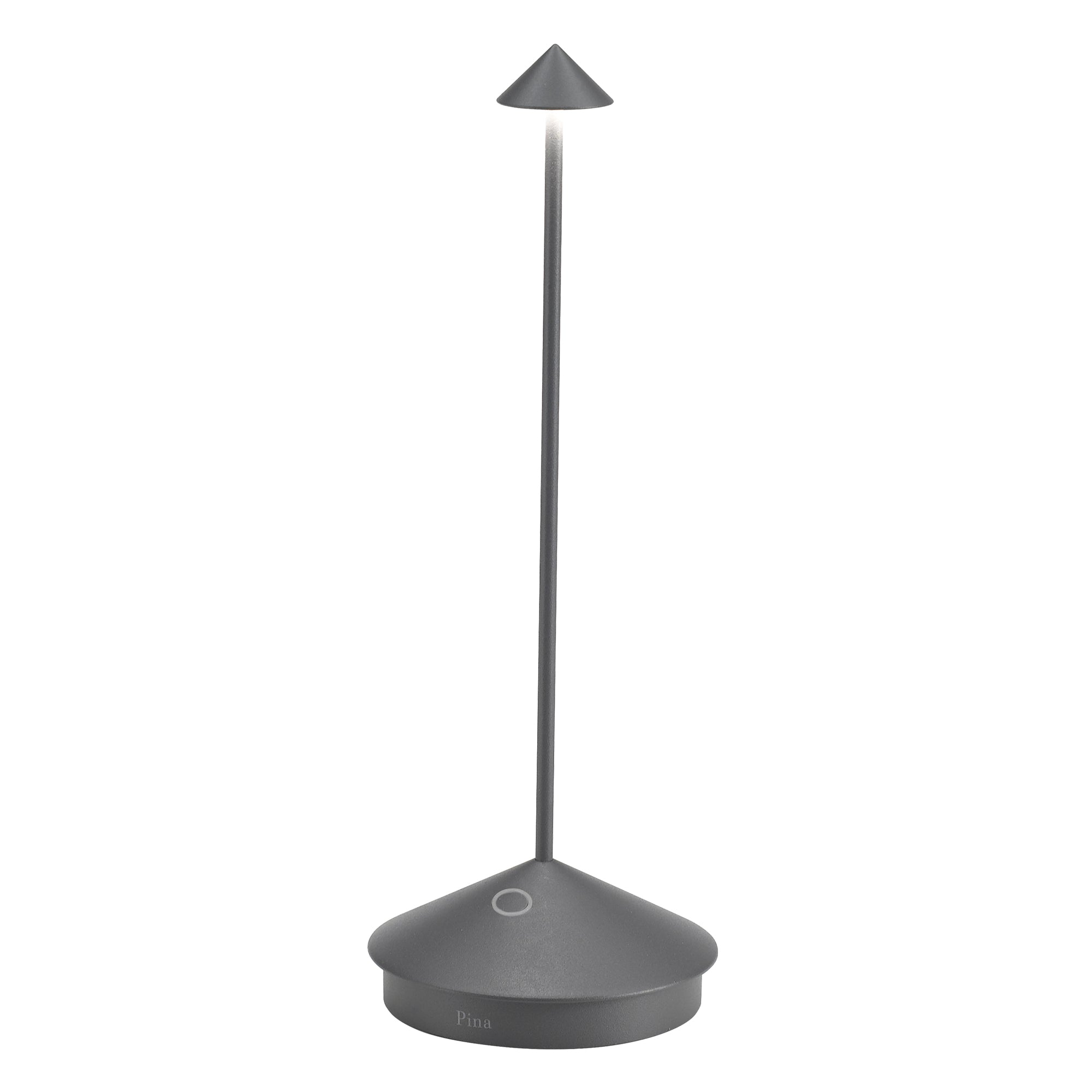 Lampa stołowa LED Pina Pro, ciemnoszara, ładowalna i ściemnialna, bezprzewodowa, szafranowa, 2200-2700-3000 K, IP54, 12-godzinny czas pracy na baterii