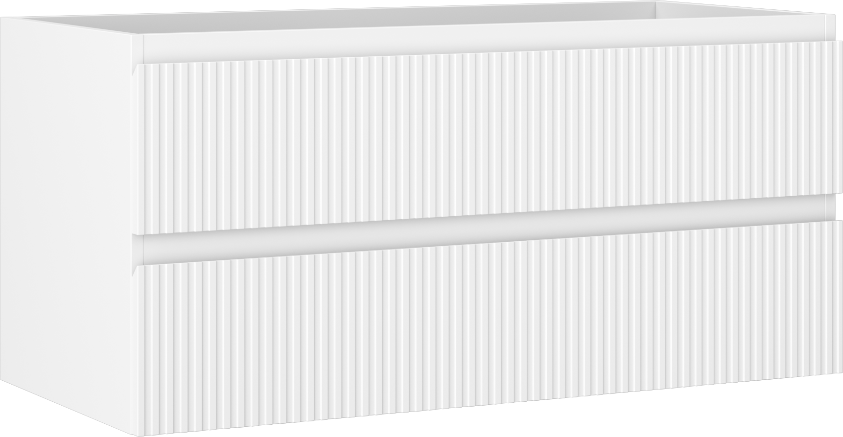 Mexen Rivel szafka łazienkowa podumywalkowa 100 cm, 2 szuflady, ryflowana , biała mat - 91A20-10047-2-BFF01