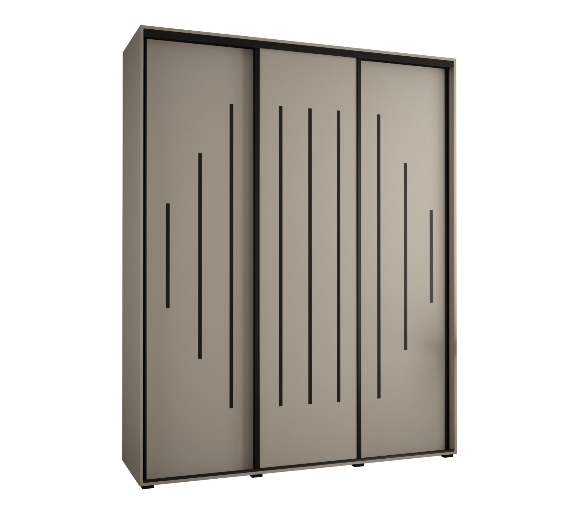 Szafa przesuwna wysoka Dakota 12 200 x 45 x 235,2 cm kaszmir + u. czarny - Abiks Meble