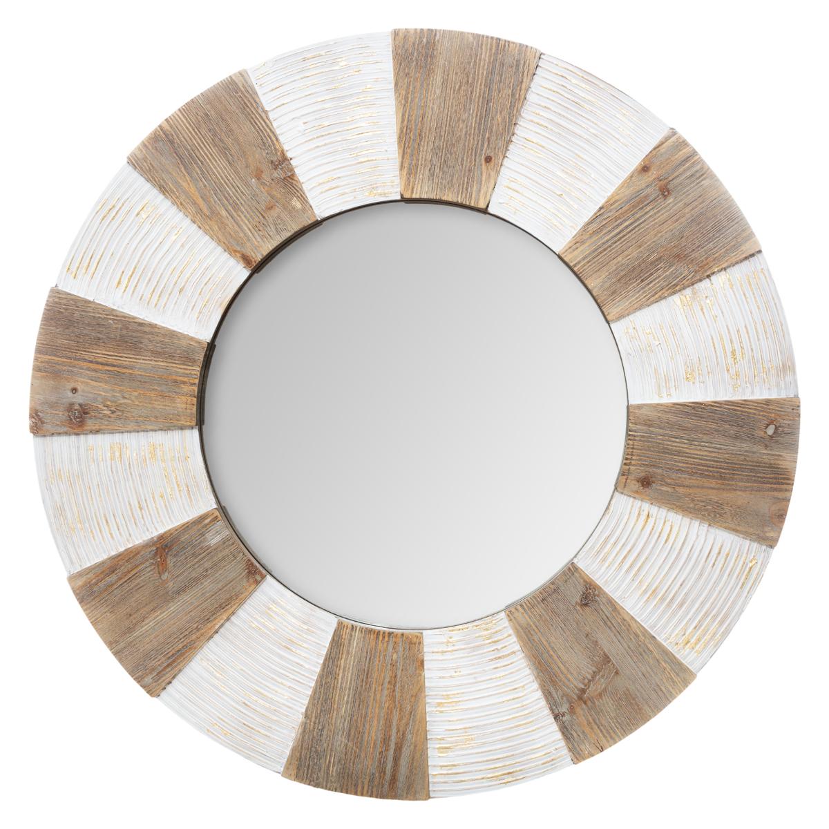 Lustro "Relief" - Drewno D90 cm - Atmosphera Interior Designer