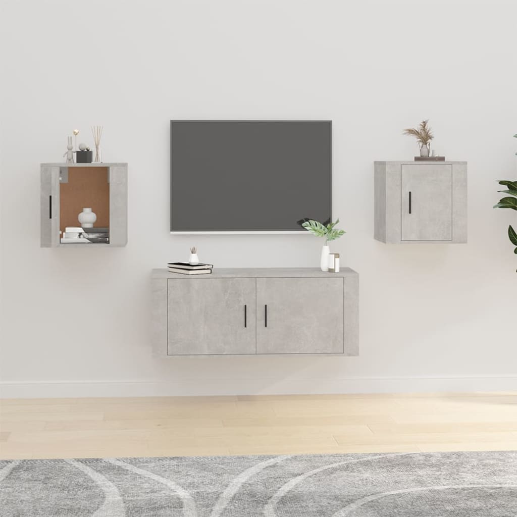 Wiszące szafki TV, 2 szt., szarość betonu, 40x34,5x40 cm vidaXL