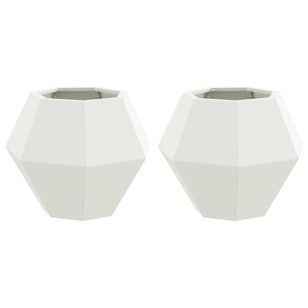 Donica 2 szt. Biały 50 x 50 x 40 cm Stal