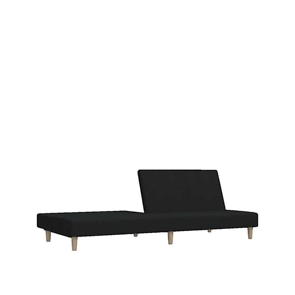 Sofa rozkładana vidaxl 2 miejsca czarny tkanina