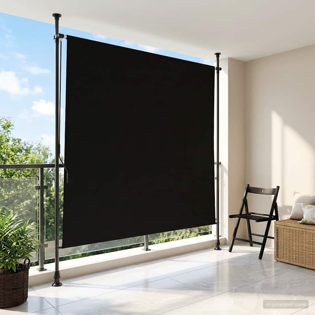 Zewnętrzna Roleta Rolkowa Czarny 150 x 270 cm vidaXL