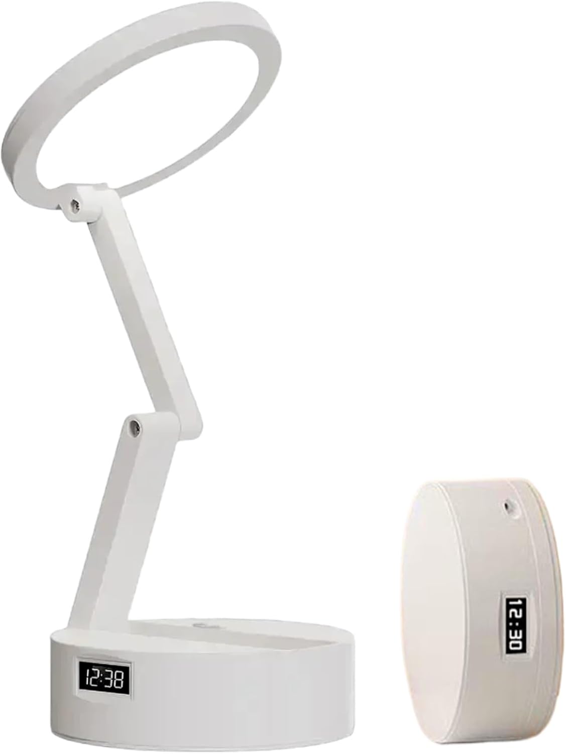 Bezprzewodowa składana lampka stołowa, ładowanie przez USB, wyjątkowa autonomia, 3 poziomy temperatury barwowej, regulowana, zegar LED