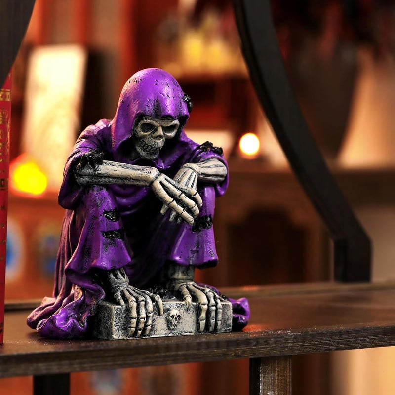 Dekoracje na Halloween – Gotyckie dekoracje z czaszkami i statuetki ponurego żniwiarza – unikalne dekoracje do wnętrz i na zewnątrz