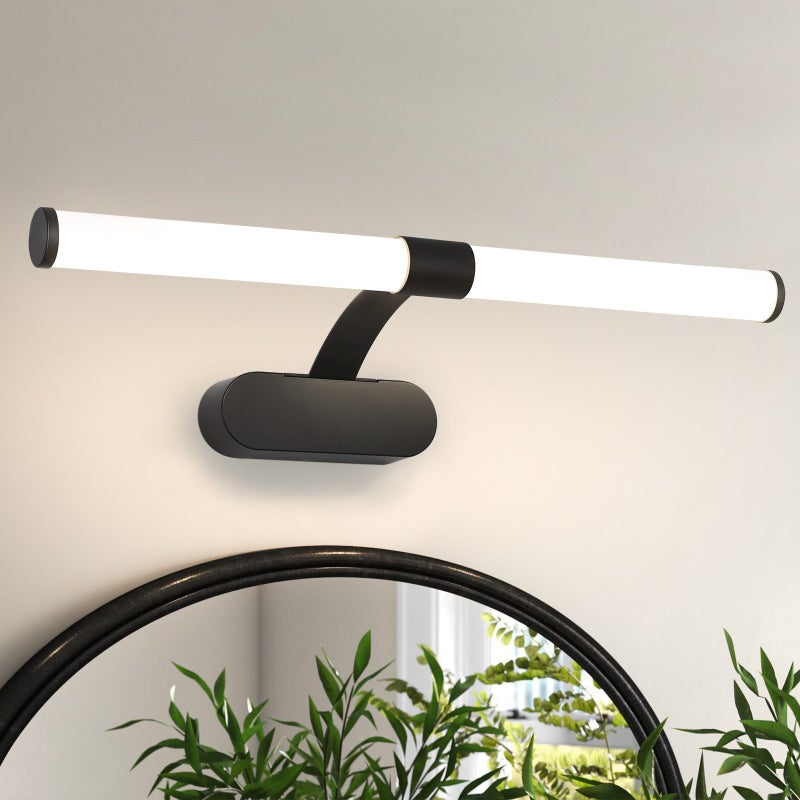 HAWUE Lampa ścienna LED do lustra łazienkowego 60 cm, czarna, 8 W
