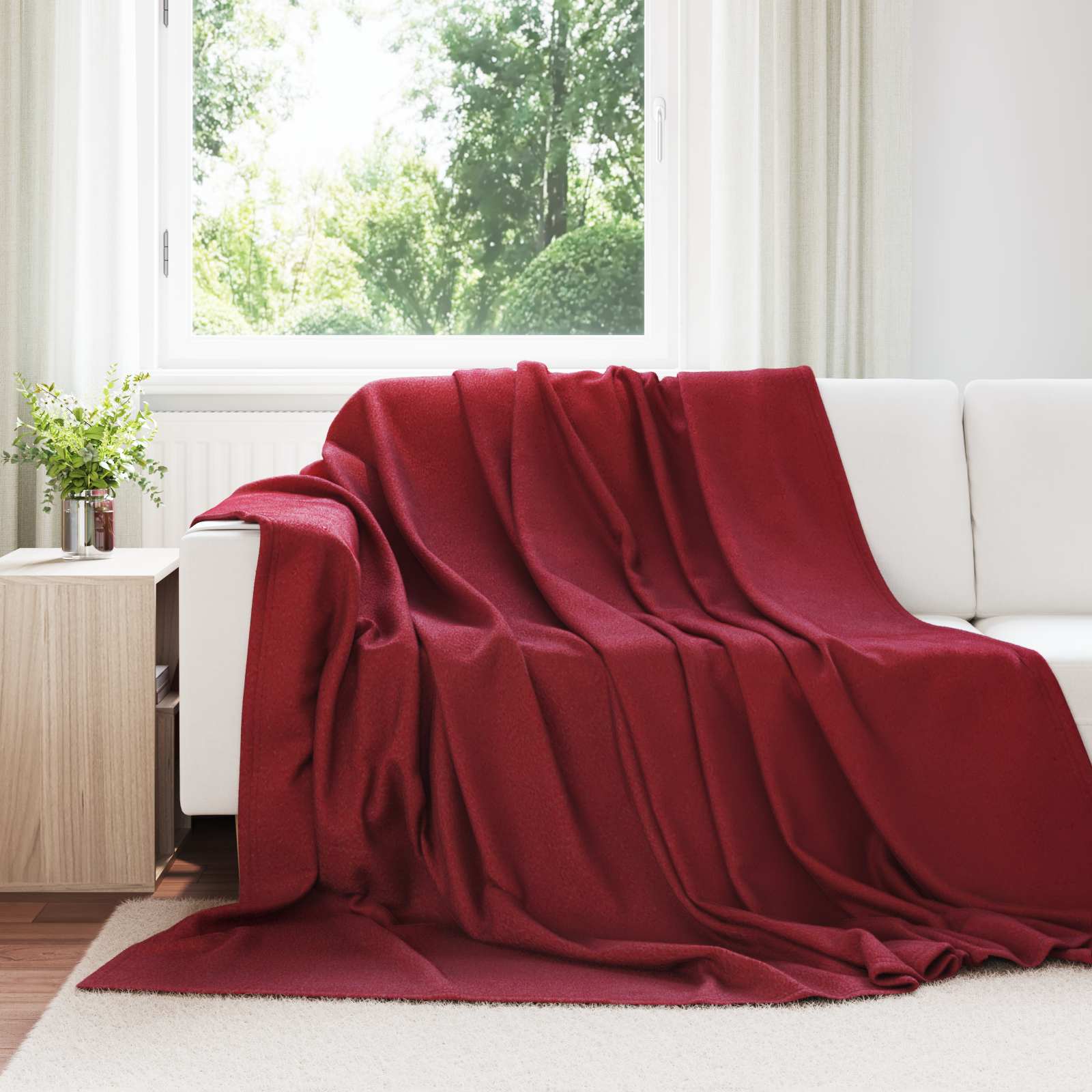 Koce narzutowe 24 pcs Bordeaux Czerwony 240 x 220 cm Polar vidaXL